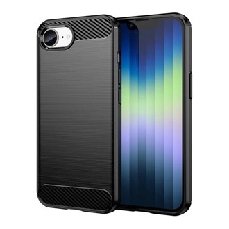 iPhone SE 4 (2025) GIGAPACK Szilikon telefonvédő ütésállóság, karbon minta, FEKETE