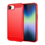 iPhone SE 4 (2025) GIGAPACK Szilikon telefonvédő ütésállóság, karbon minta, PIROS