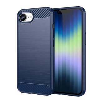iPhone SE 4 (2025) GIGAPACK Szilikon telefonvédő ütésállóság, karbon minta, SÖTÉTKÉK