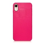 iPhone XR 6.1 Gigapack szilikon telefonvédő műanyag hátlap, lyukacsos, MAGENTA