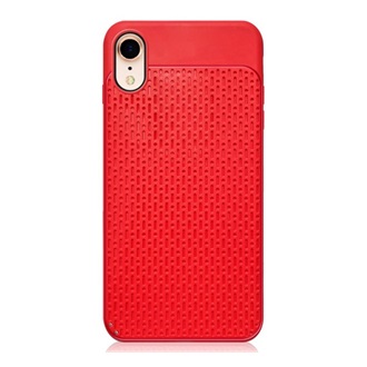 iPhone XR 6.1 Gigapack szilikon telefonvédő műanyag hátlap, lyukacsos, PIROS