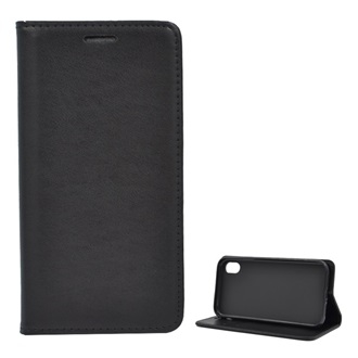 iPhone XR 6.1 Gigapack tok álló, bőr hatású FLIP, asztali tartó, FEKETE