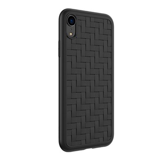 iPhone XR 6.1 HOCO TRACERY szilikon telefonvédő fonott minta FEKETE