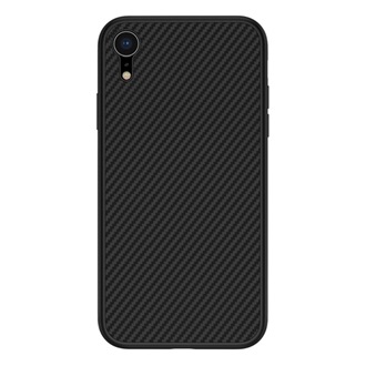 iPhone XR 6.1 NILLKIN SYNTHETIC FIBER műanyag telefonvédő környezetbarát, karbon minta, FEKETE