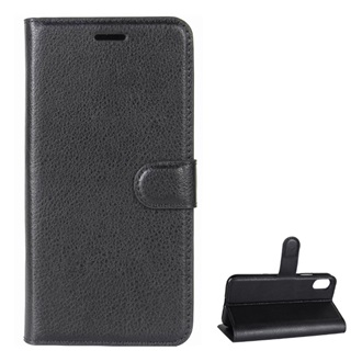 iPhone XS 5.8 GIGAPACK tok álló, bőr hatású FLIP, prémium, FEKETE