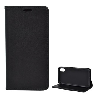 iPhone XS 5.8 Gigapack tok álló, bőr hatású FLIP, asztali tartó, FEKETE