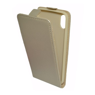 iPhone XS 5.8 Gigapack tok álló, bőr hatású FLIP, szilikon tartó, ARANY