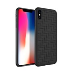 iPhone XS 5.8 HOCO TRACERY szilikon telefonvédő fonott minta FEKETE