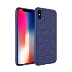 iPhone XS 5.8 HOCO TRACERY szilikon telefonvédő fonott minta SÖTÉTKÉK