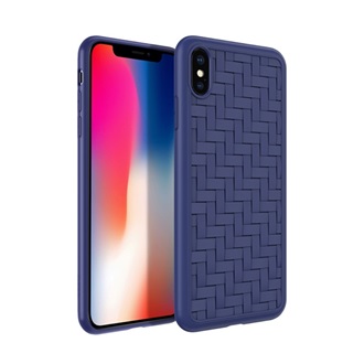 iPhone XS 5.8 HOCO TRACERY szilikon telefonvédő fonott minta SÖTÉTKÉK