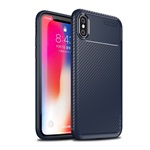 iPhone XS 5.8 IPAKY szilikon telefonvédő karbon minta SÖTÉTKÉK