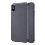 iPhone XS 5.8 NILLKIN SPARKLE műanyag telefonvédő FLIP, oldalra nyíló, FEKETE