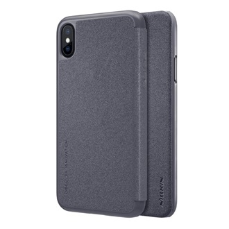 iPhone XS 5.8 NILLKIN SPARKLE műanyag telefonvédő FLIP, oldalra nyíló, FEKETE