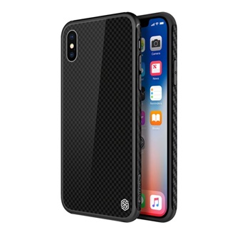 iPhone XS 5.8 NILLKIN TEMPERED PLAID szilikon telefonvédő ütésállóság, négyzet, FEKETE