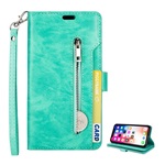 iPhone XS Max 6.5 Gigapack Tok álló, bőr hatású FLIP, kézpánt, CYAN