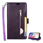 iPhone XS Max 6.5 Gigapack Tok álló, bőr hatású FLIP, kézpánt, LILA