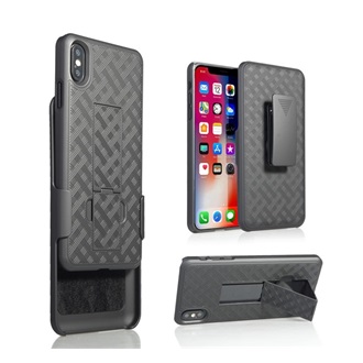 iPhone XS Max 6.5 Gigapack defender műanyag telefonvédő ütésállóság, rombusz, FEKETE