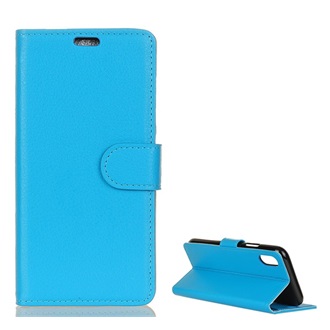 iPhone XS Max 6.5 Gigapack tok álló, bőr hatású FLIP, prémium, VILÁGOSKÉK