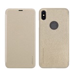 iPhone XS Max 6.5 NILLKIN SPARKLE műanyag telefonvédő bőr hatású FLIP, logó kivágás, ARANY