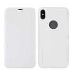 iPhone XS Max 6.5 NILLKIN SPARKLE műanyag telefonvédő bőr hatású FLIP, logó kivágás, FEHÉR