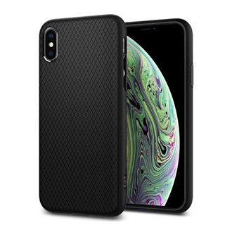 iPhone X 5.8 SPIGEN LIQUID AIR szilikon telefonvédő ütésállóság, rombusz, FEKETE